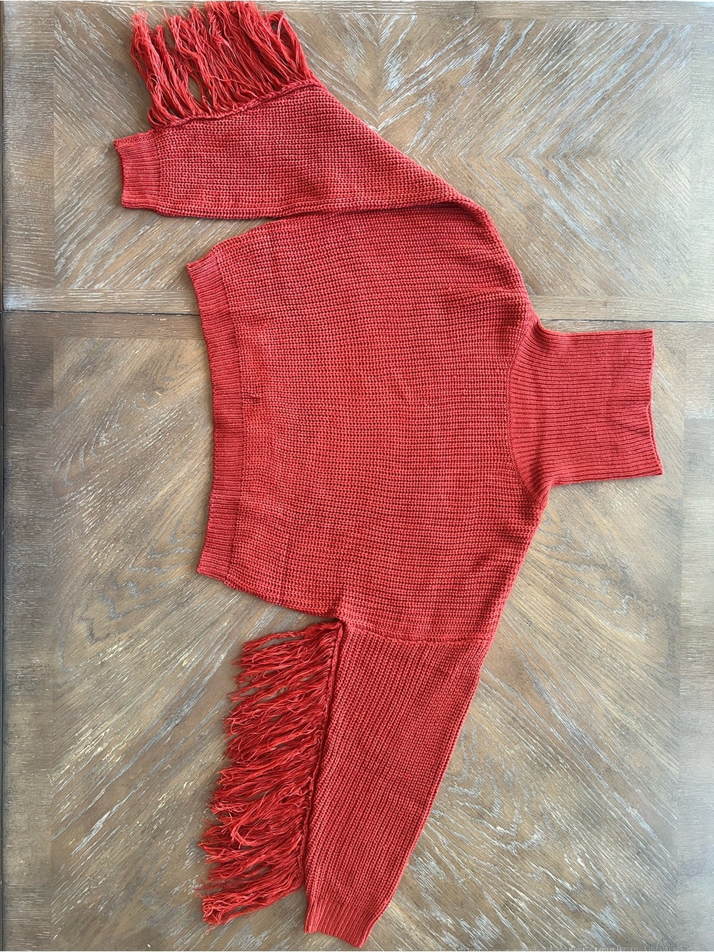 Le Lis Red Turtleneck Fringe Knit Sweater - Picture 8 of 10